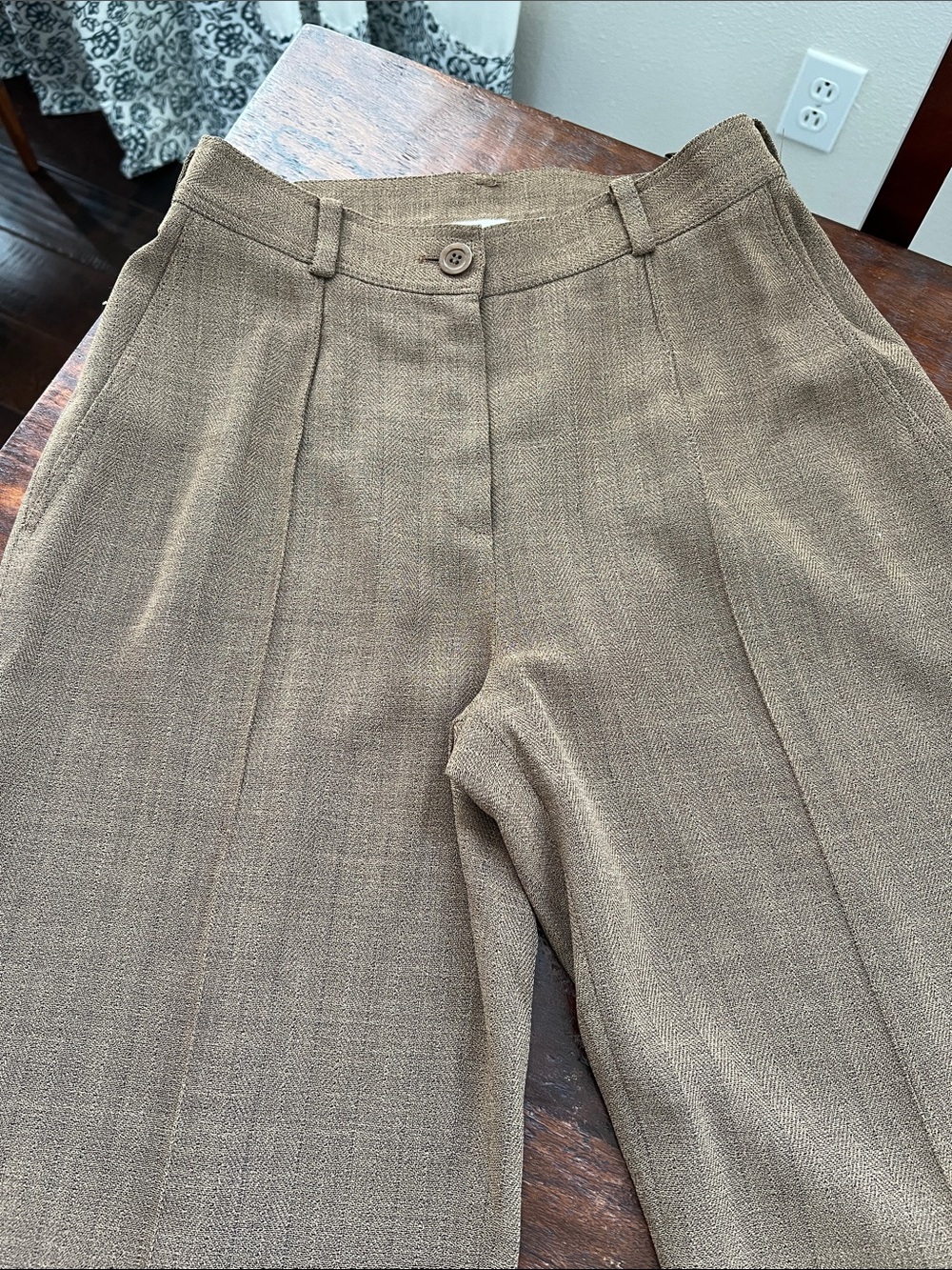 EMANUEL UNGARO Paris Parallèle Front Crease Trouser Pants Multi Brown Size 6